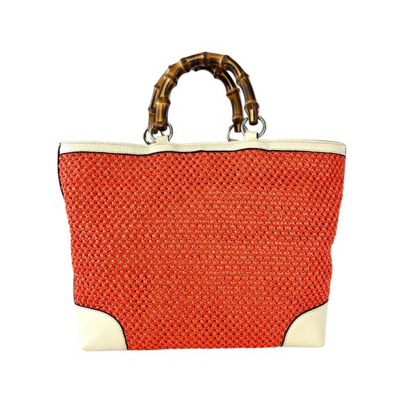 Gucci Bamboo Raffia Tote Bag - Picture 2 of 7
